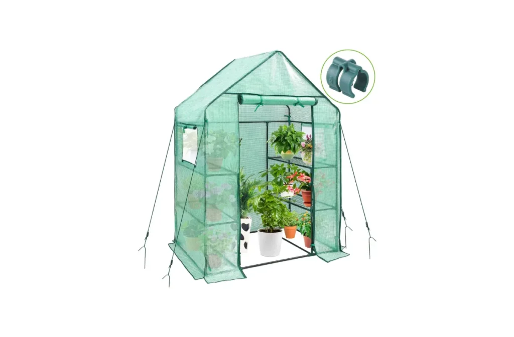 4. Ohuhu Walk-In Greenhouse with Mesh Side Windows (4.8x2.5x6.4 FT)