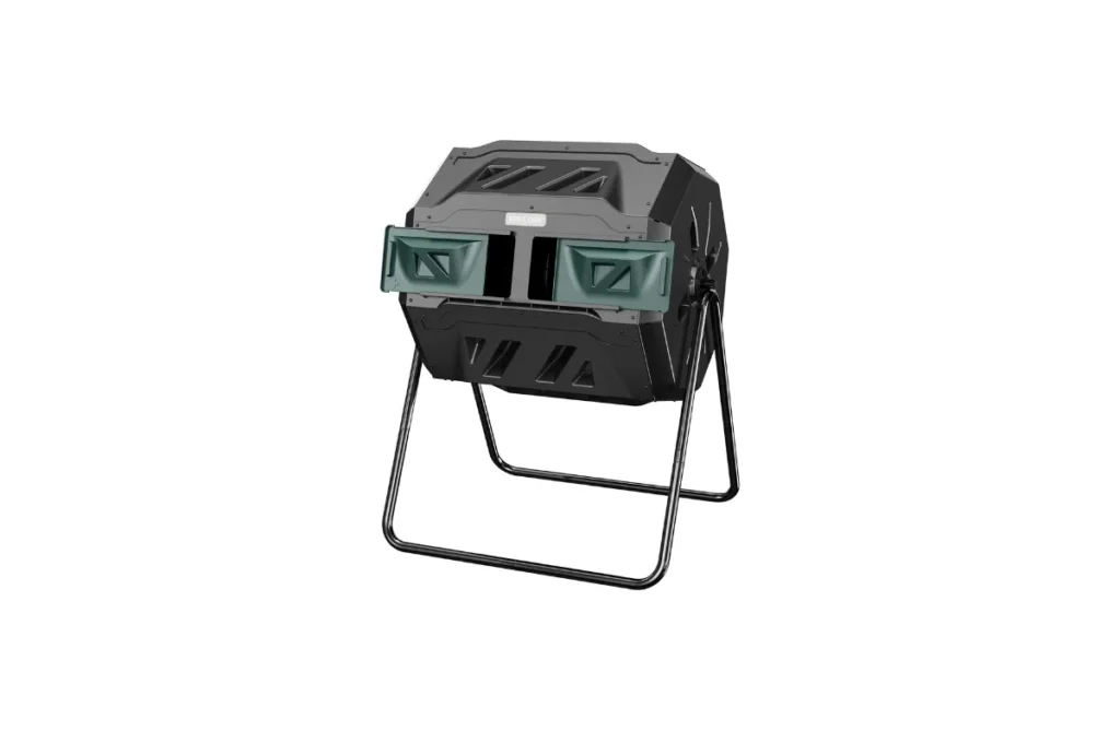 EAST OAK Compost Tumbler Outdoor, 43-Gal Dual Chamber