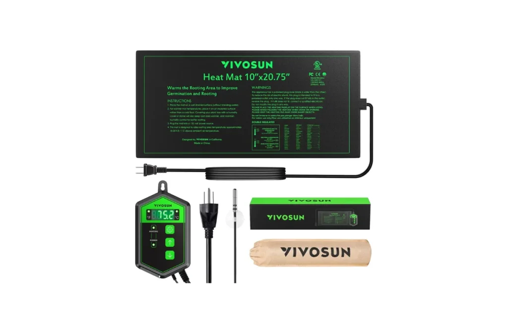 1. VIVOSUN 10"x20.75" Seedling Heat Mat and Digital Thermostat Combo Set