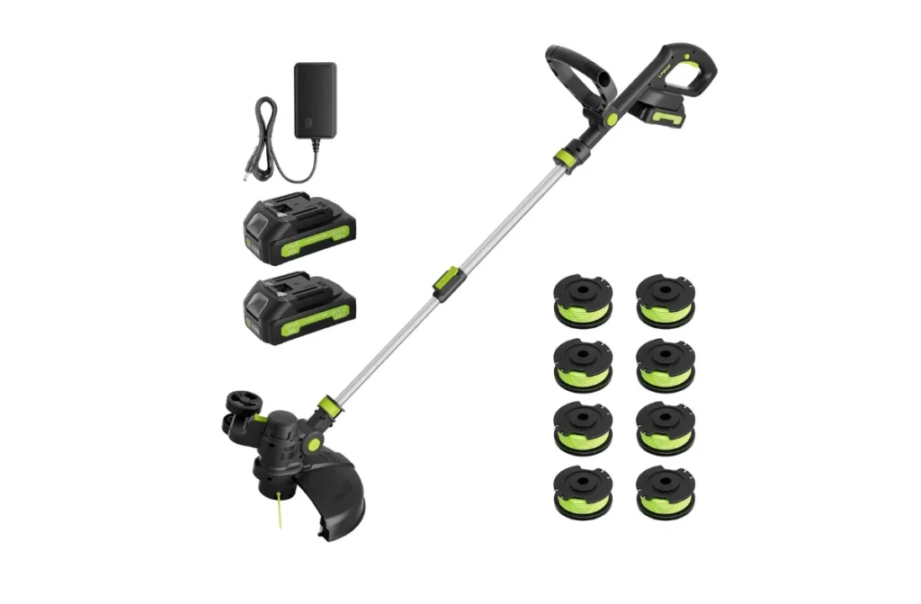 20V Cordless String Trimmer (2 Batteries & Fast Charger, 12’’ Grass Cutter)