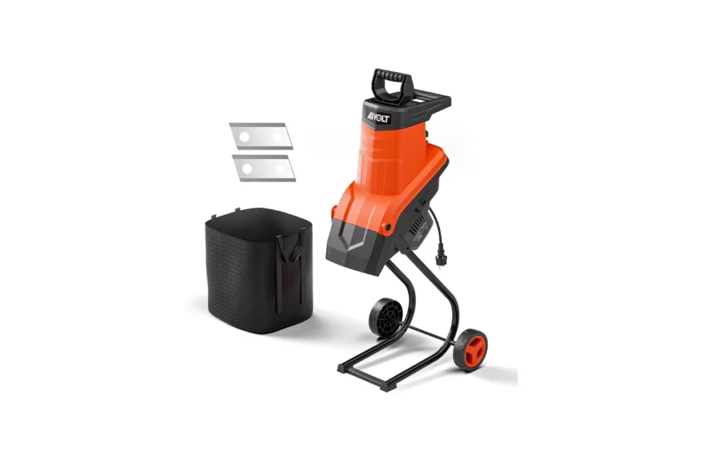 AIVOLT Wood Chipper Shredder 1800w Electric Leaf Mulcher Shredder with Collection Bag