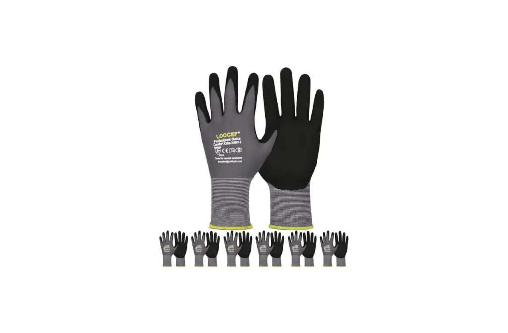 Work Gloves MicroFoam Nitrile Coated – 6 Pairs