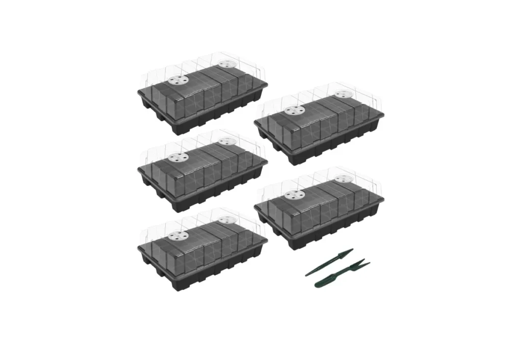 Gardzen 5-Set Seed Starter Tray Kits (200 Cells Total)