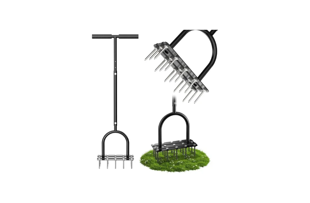 2. Lawn Aerator Spike Tool – Glossy Black Manual Grass Aerator