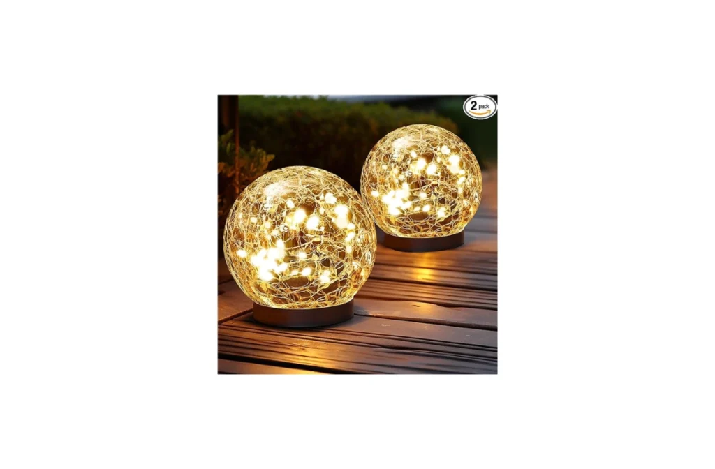 Solar Globe Lights Outdoor Waterproof (Cracked Glass Ball Orbs)