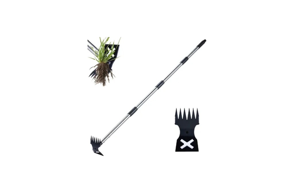 4. 60" 2-in-1 Manual Weed Rake and Hoe Puller Tool