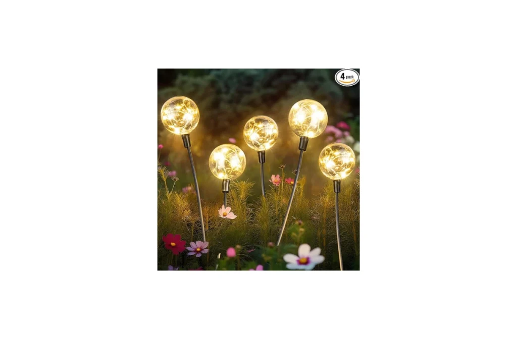 Outdoor Solar Globe Lights, 4 Pack 16 LED (Unique Gift)