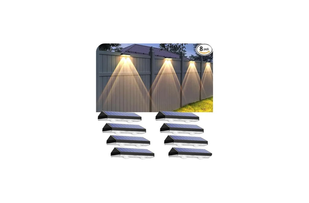  Solar Fence Lights Outdoor 2700/4000/6000K 3 Mode (8 Pack)