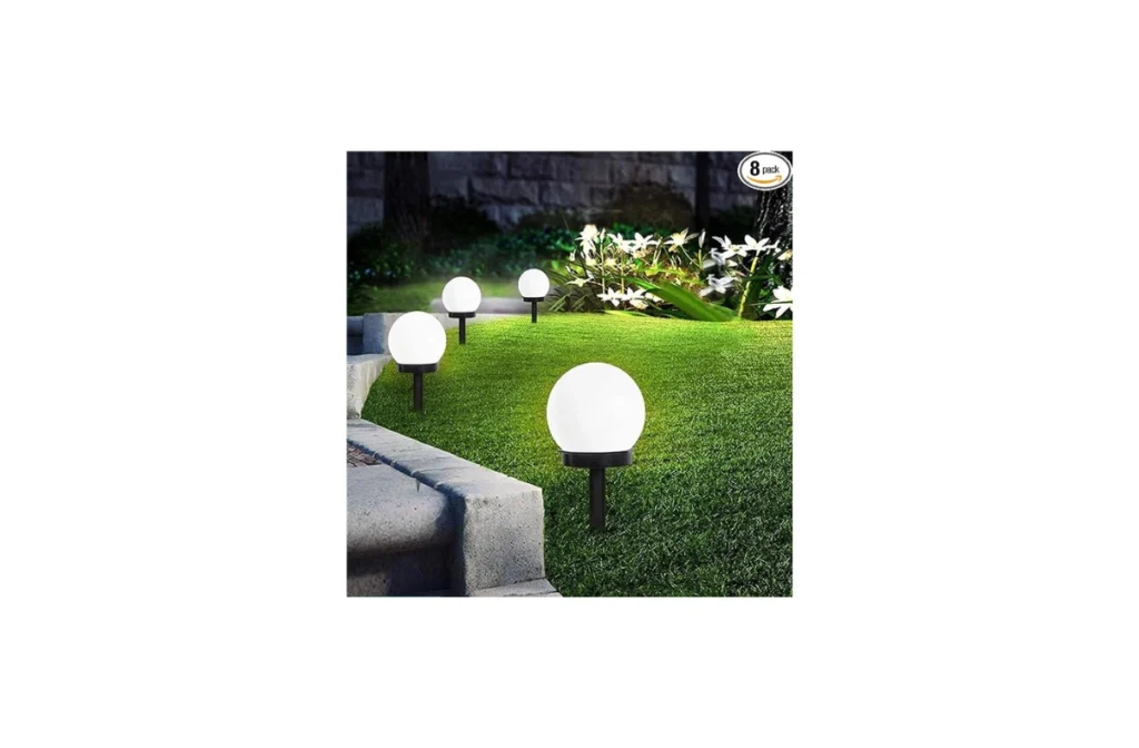Yard Solar Globe Lights Outdoor Large Decor (USB Charged, 4.72″, 2 Pack)
