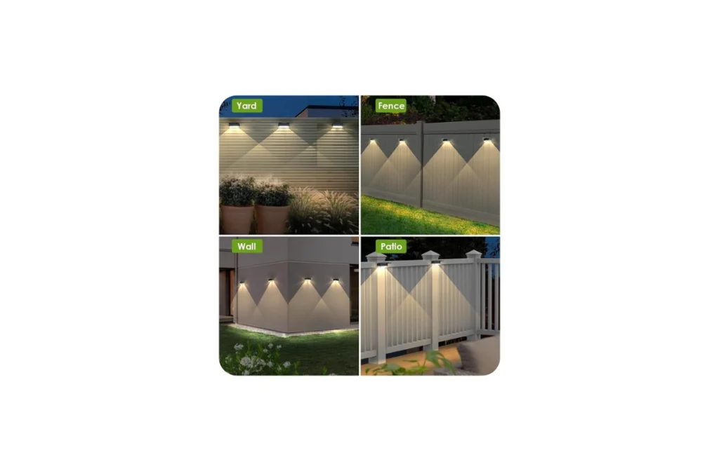 Solar Fence Lights Outdoor  3000/4000/6000K, IP65 Waterproof (8 Pack)
