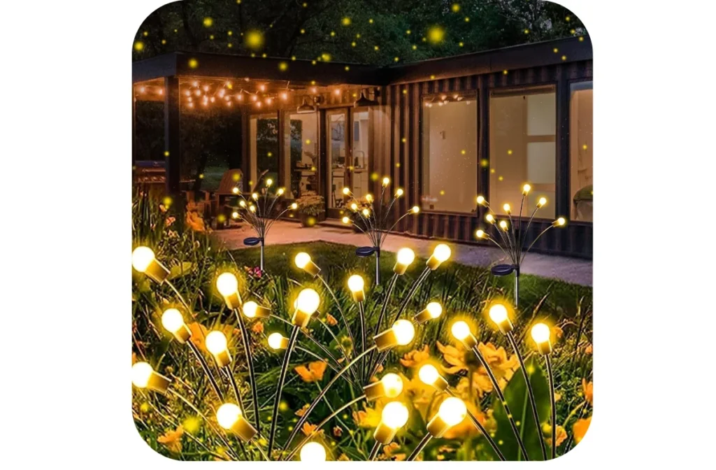 4. Solar Garden Lights, 8 Pack 64LED with 2 Lighting Modes
