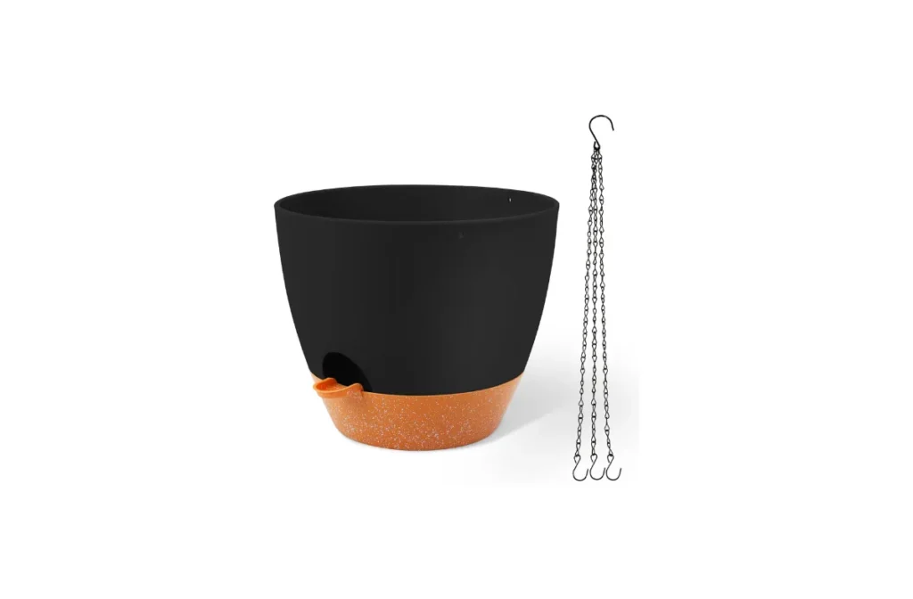 4. GARDIFE Large Self Watering Hanging Planter (Black, 12 Inch)