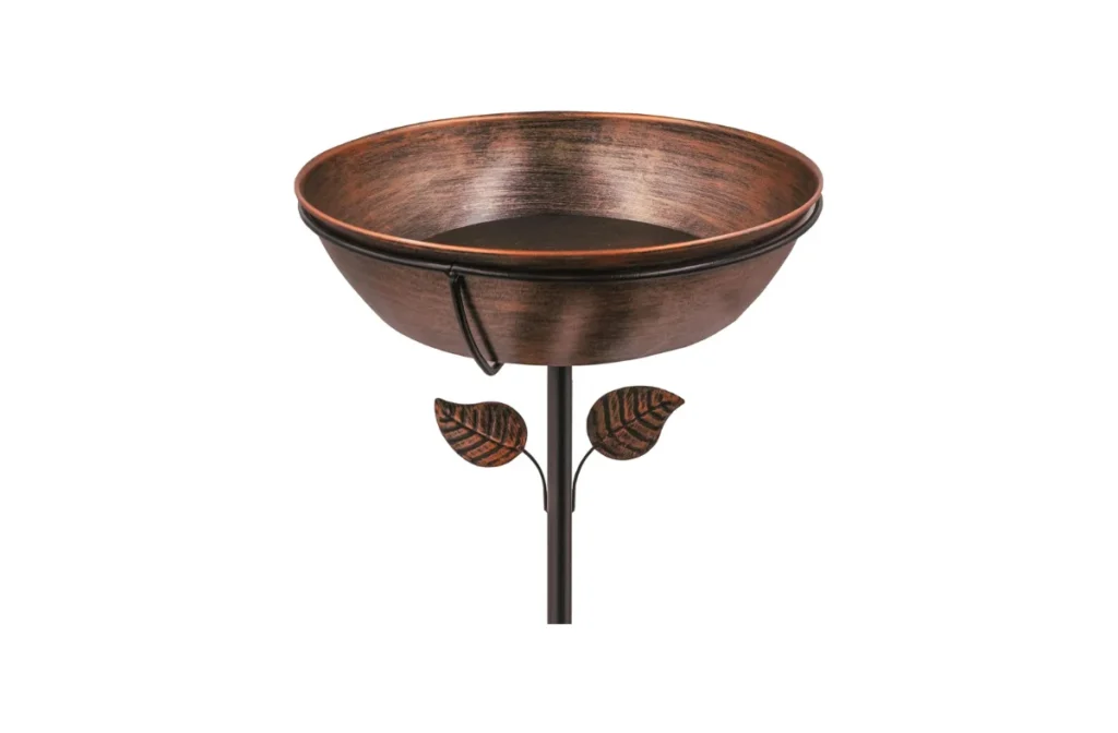 2. 3" Deep Metal Bird Bath – 13" Removable Bowl with Stable Stake