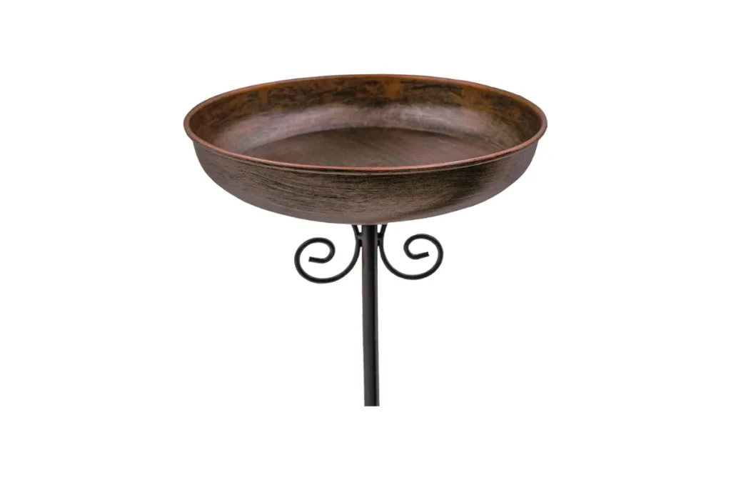 1. Small Metal Bird Bath for Outdoors – 10" Bowl with Stake