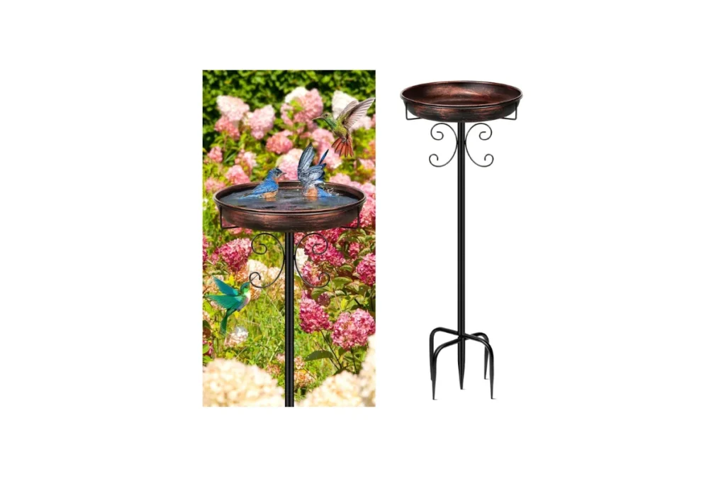 3. Daoeny 35" Vintage Freestanding Bird Bath & Feeder – Antique Bronze