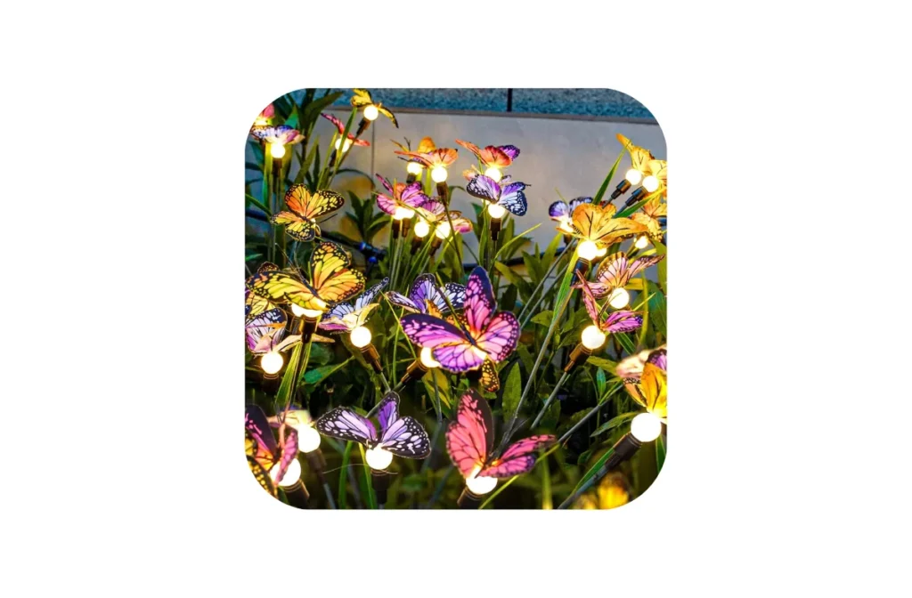 5. TONULAX Solar Garden Lights (Swaying Butterfly, 2-Pack)