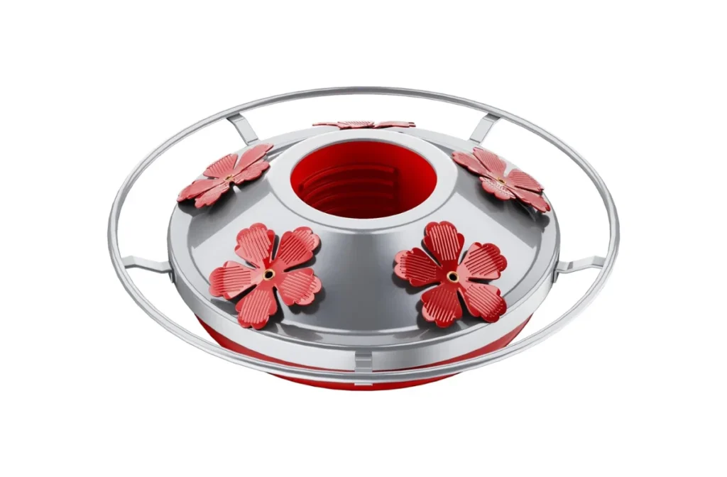 2. WOSIBO Hummingbird Feeder Replacement Bottom Base – Red Plastic Base with Metal Top