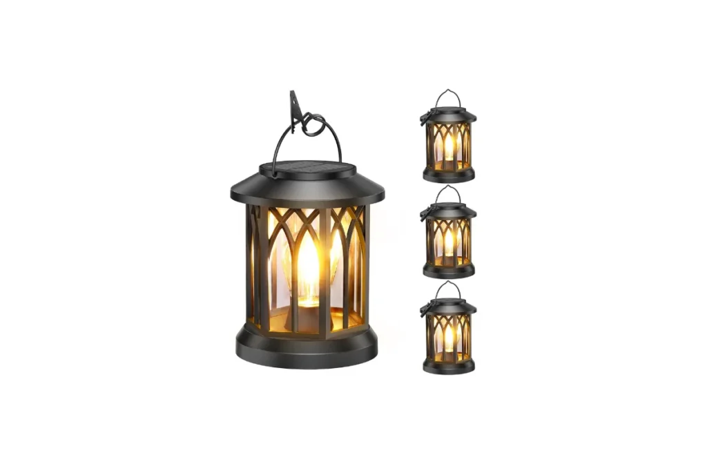 2. WdtPro Solar Lanterns Outdoor Hanging 4 Pack