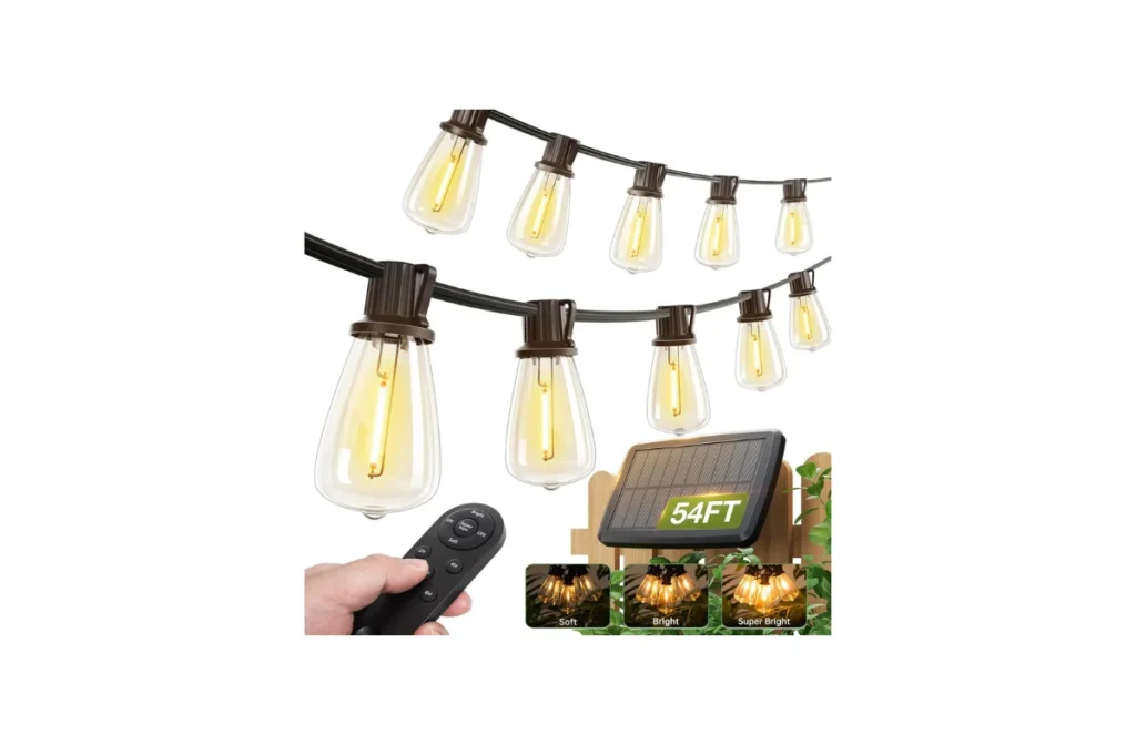 1. addlon 54(48+6) FT Solar String Lights Waterproof