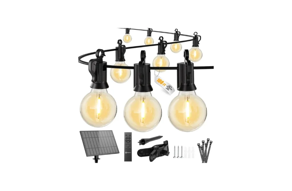 3. Brightown 108FT Solar String Lights Outdoor