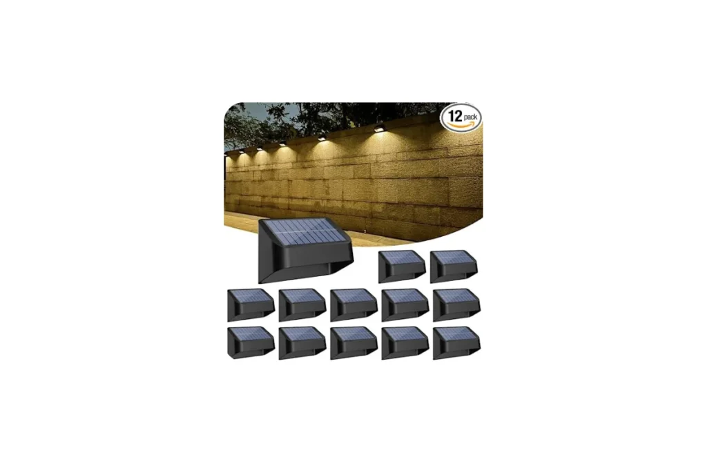 Brighter Solar Fence Lights Warm White + RGB 8 Colors, 12 Pack