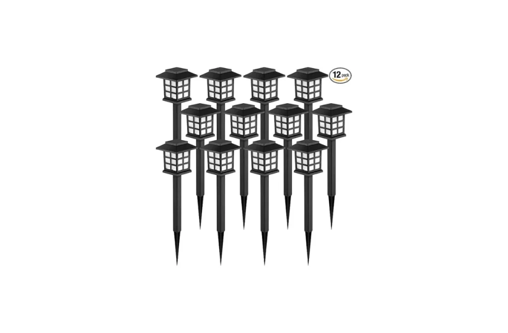 GIGALUMI Solar Pathway Outdoor Lights, 12 Pack LED (10-Hour Runtime)