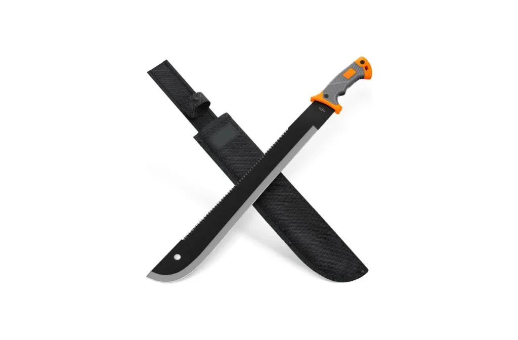 1. Machete with Saw – 25” Heavy Duty Tool & Sheath