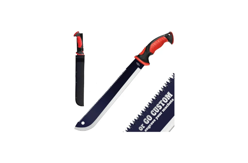2. Machete with Saw – 19” Heavy Duty Tool & Sheath