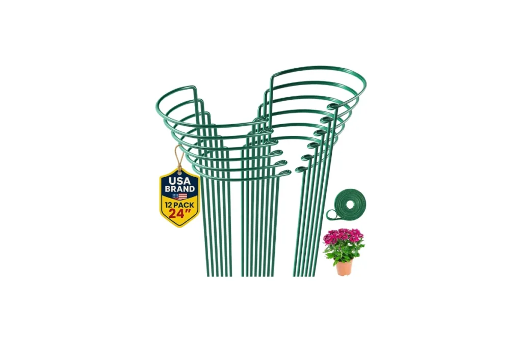 3. 12 Pack Tall Snake Plant Support Stakes – 24" H Half Round Cages