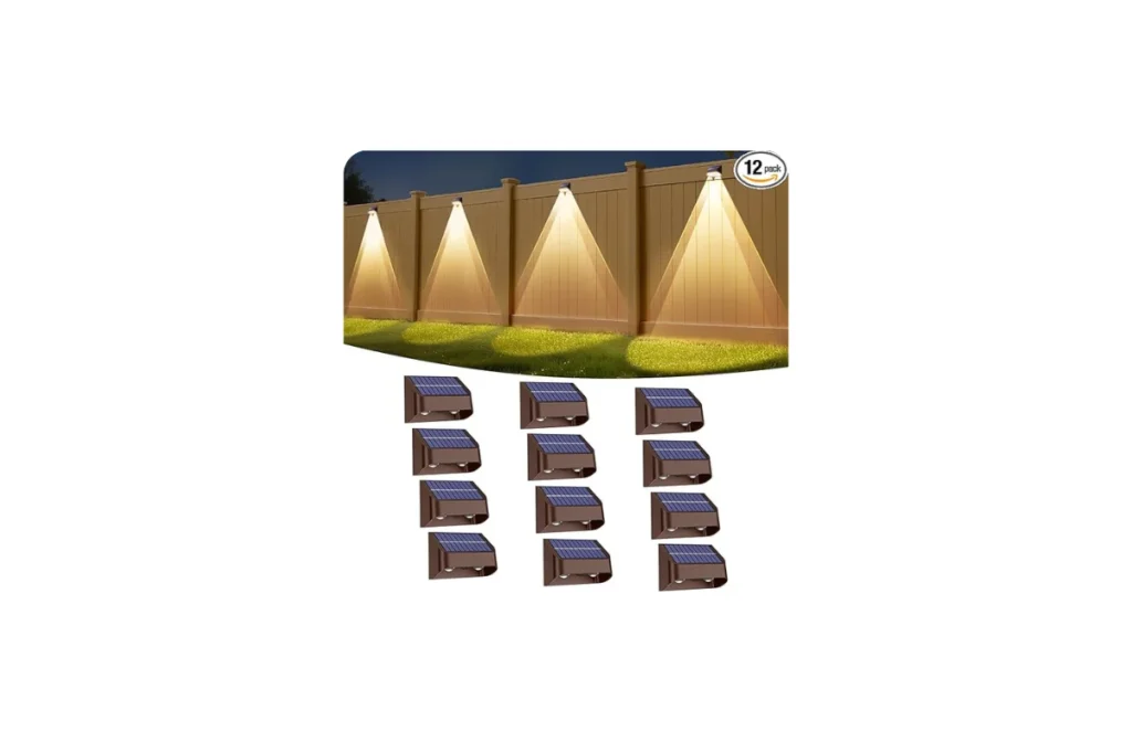 Super Long Lasting Solar Fence Lights Outdoor  12 Pack
