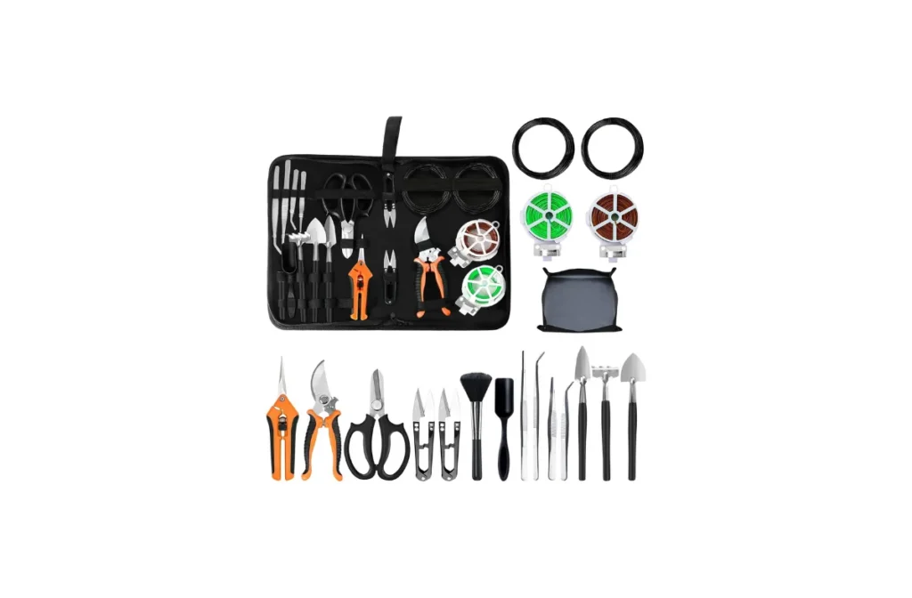 Taschyas 20 PCS Bonsai Tools Set with Leather Bag