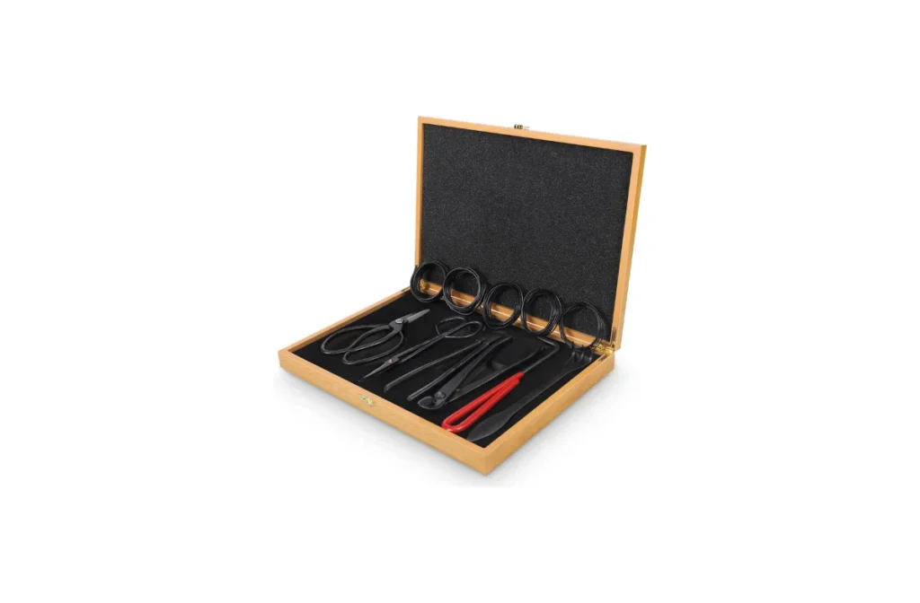 Bonsai Tools Set with Wood Box – 12PCS Heavy Duty Kit