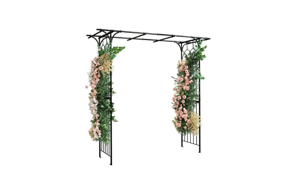 4. YITAHOME Metal Garden Arbor – 81" H