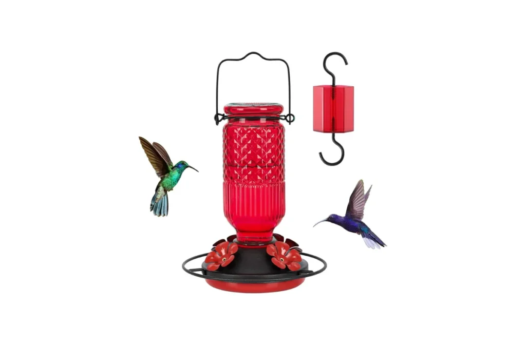 2. FEED GARDEN Glass Hummingbird Feeder – 16 OZ
