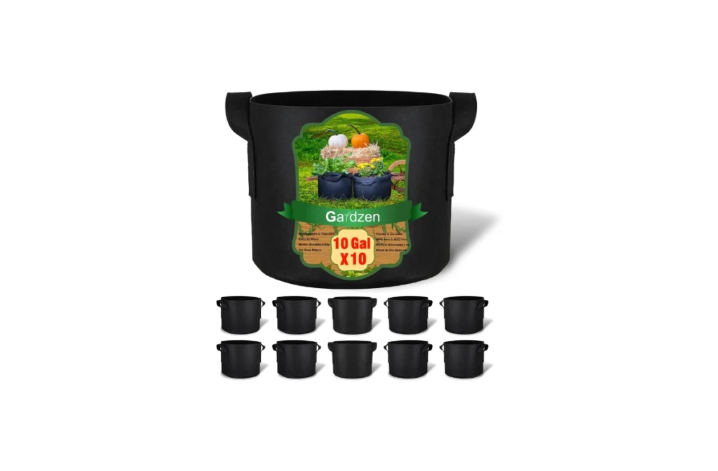 1. Gardzen 10-Pack 10 Gallon Grow Bags