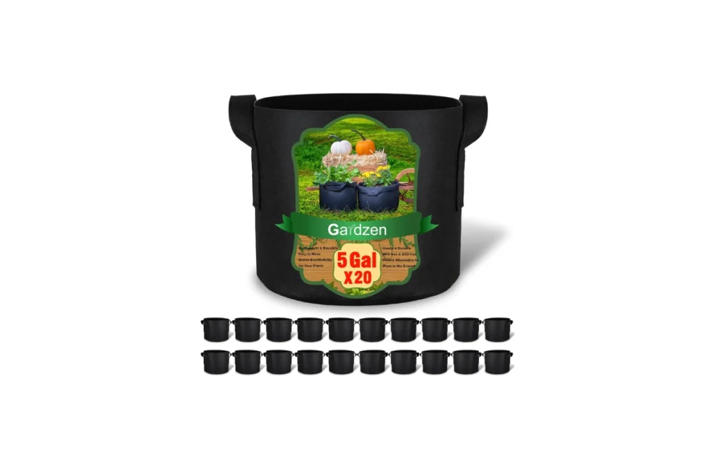 Gardzen  5 Gallon Grow Bags – Aeration Fabric Pots with Handles