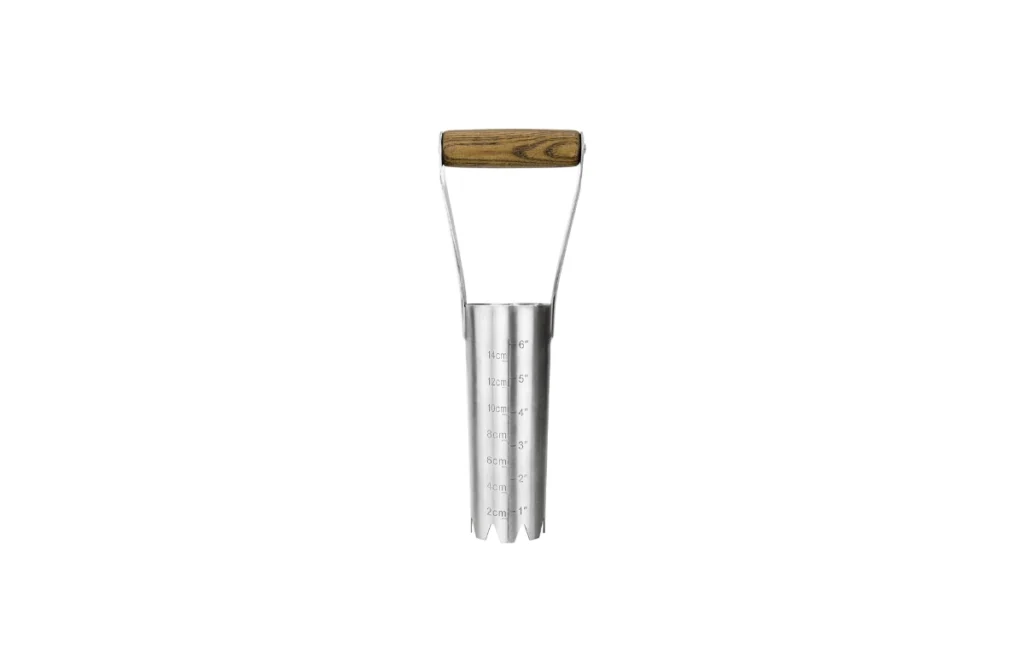 Haliaeetus Bulb Planter Tool – 6" Depth Marker, Wooden Handle